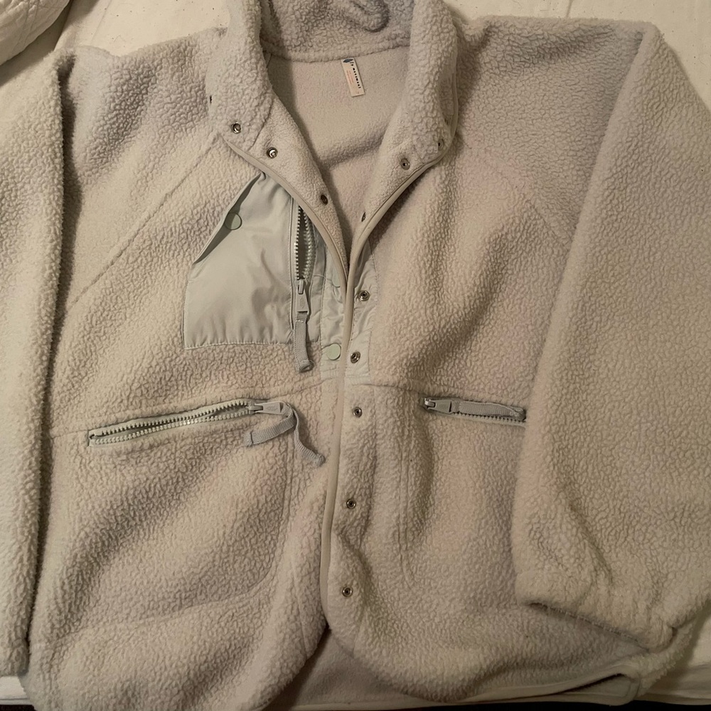 FREE PEOPLE hit the slopes fleece jacket in salt water